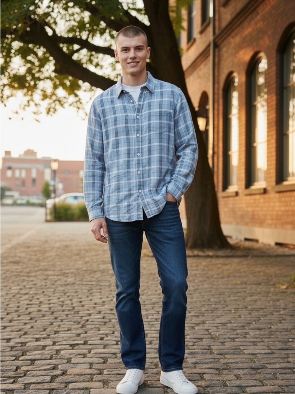 UNTUCKit Blue Plaid Button-Down Shirt